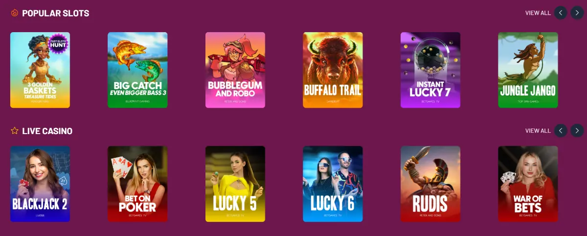 Lets Jackpot Casino games catalogue | slots, live casino, jackpots, table games